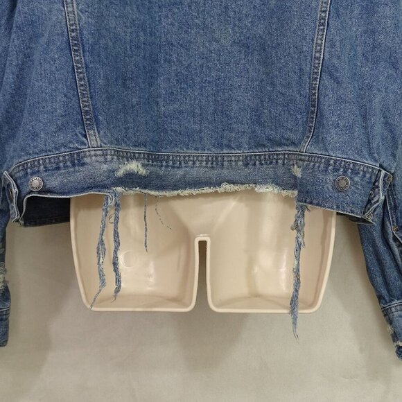 Judy Blue Distressed Ripped Denim Jacket Women Size 3XL Button Up  JB7817 - Picture 6 of 12